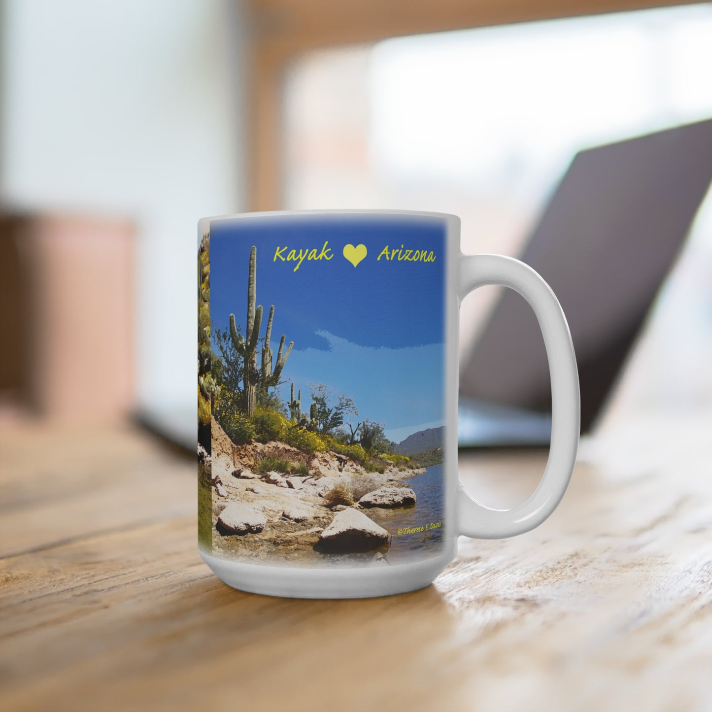 'Bartlett Lake - Kayak AZ' Artistic Mug - 15oz (MC-00135-02-15-SP-Wh)