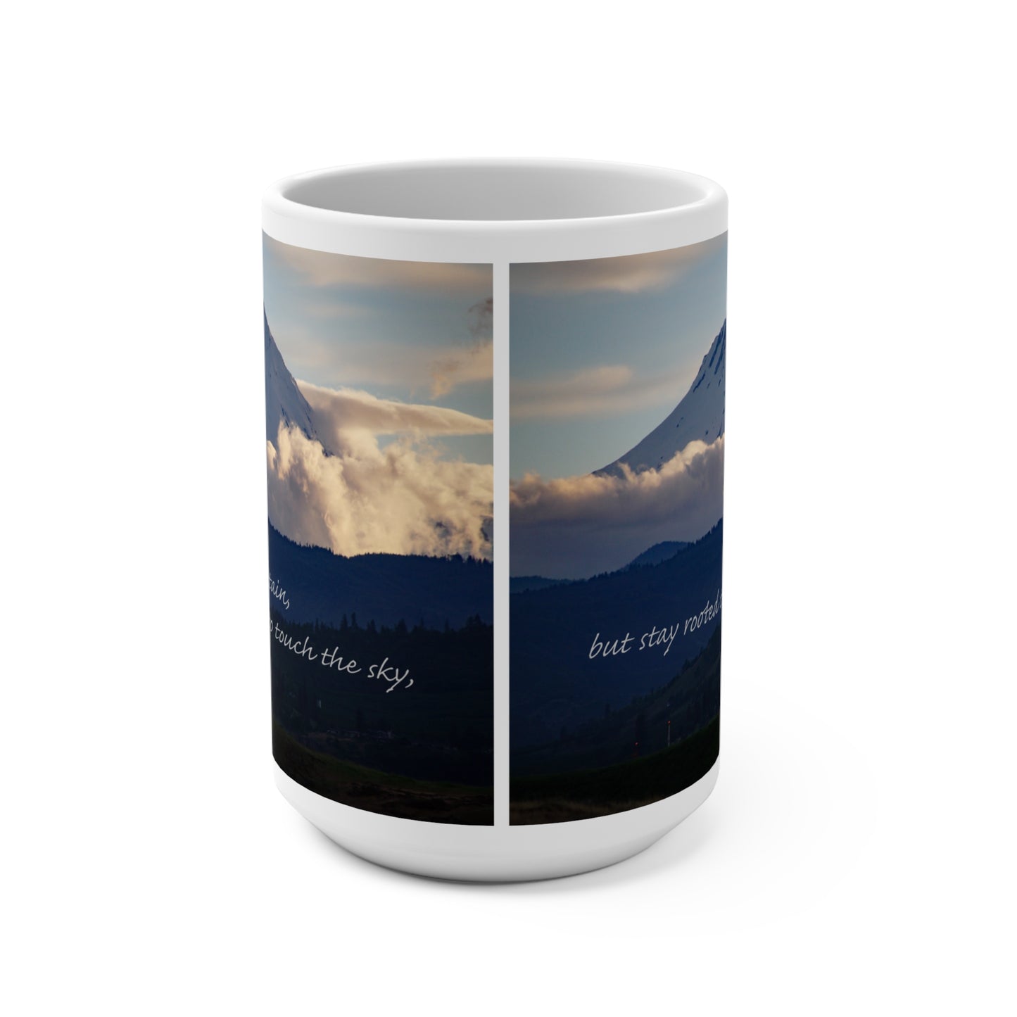 'Mt Adams - Touch the Sky' Artistic Mug - 15oz (MC-00121-03-15-SP-Wh)