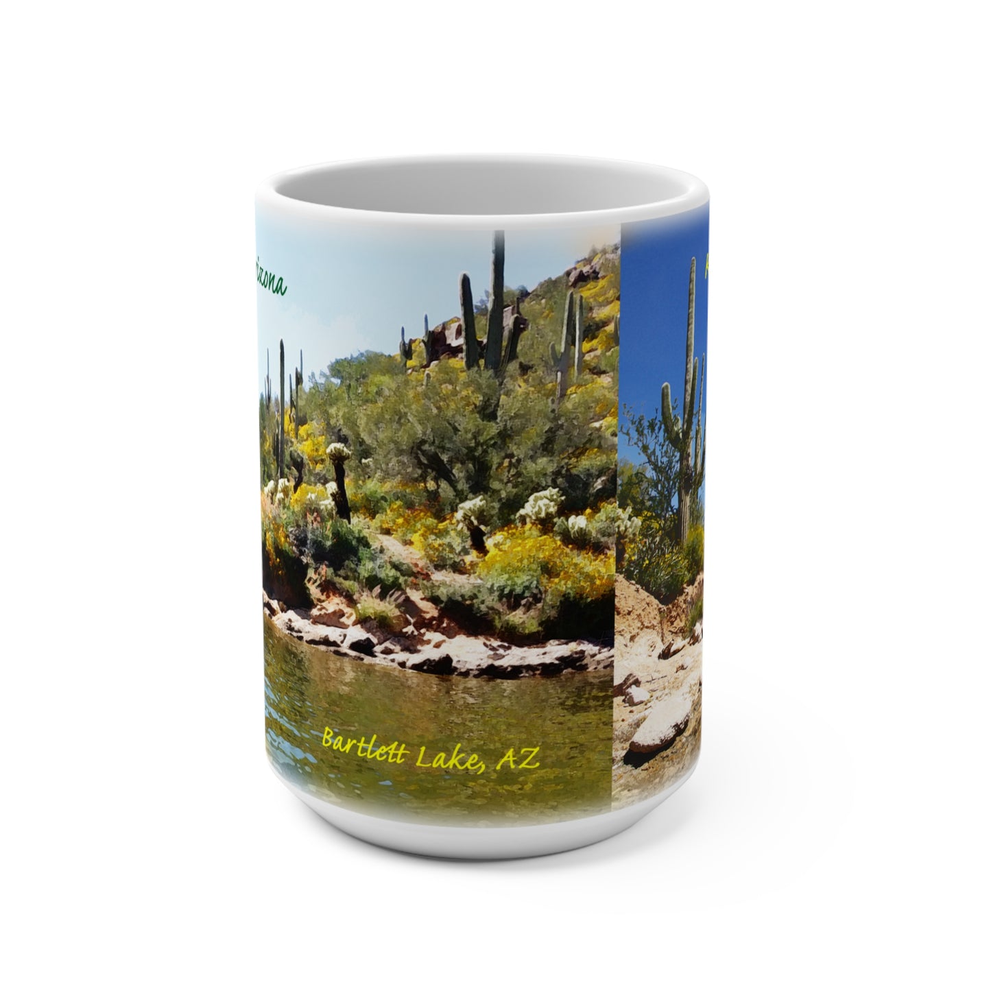 'Bartlett Lake - Kayak AZ' Artistic Mug - 15oz (MC-00135-02-15-SP-Wh)