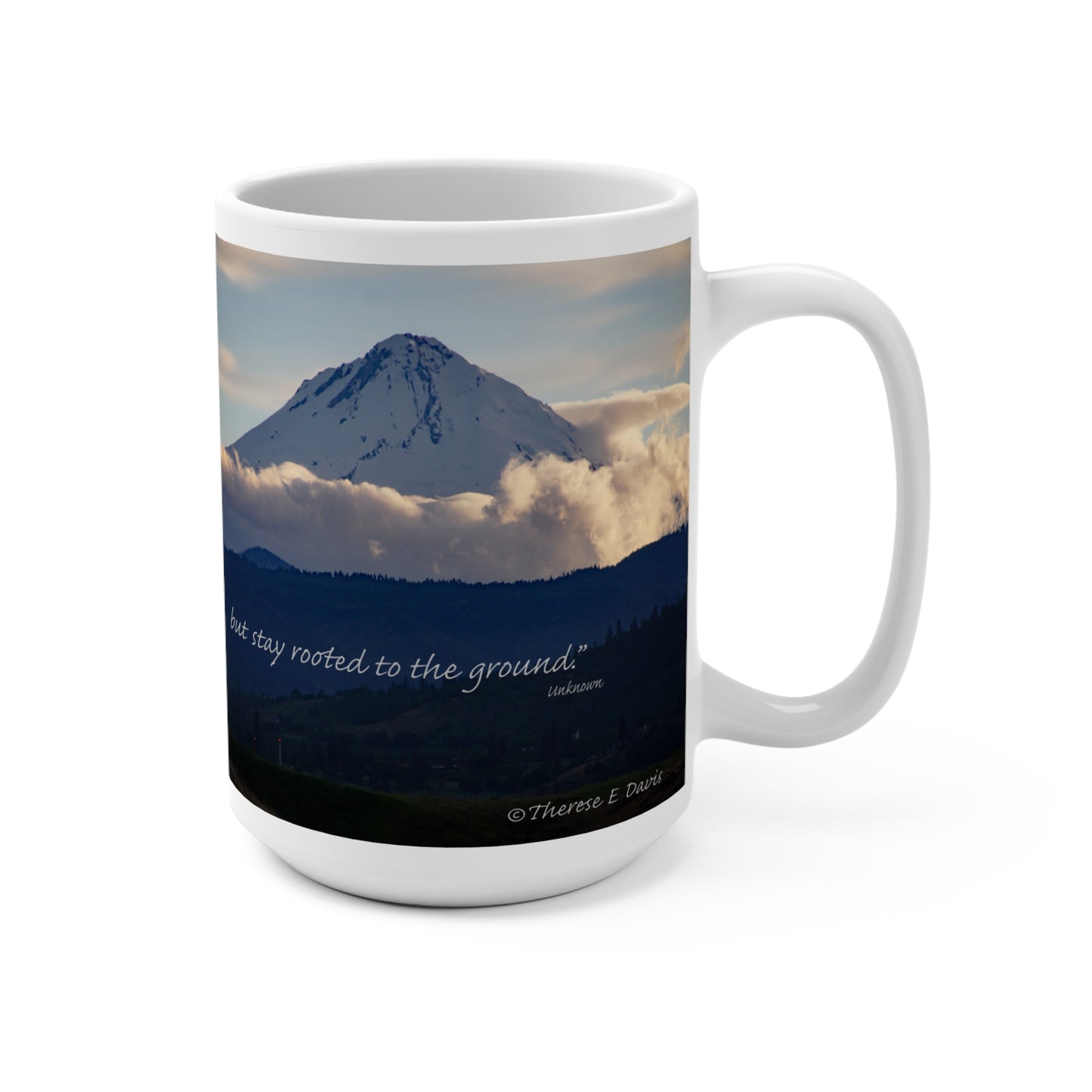 'Mt Adams - Touch the Sky' Artistic Mug - 15oz (MC-00121-03-15-SP-Wh)