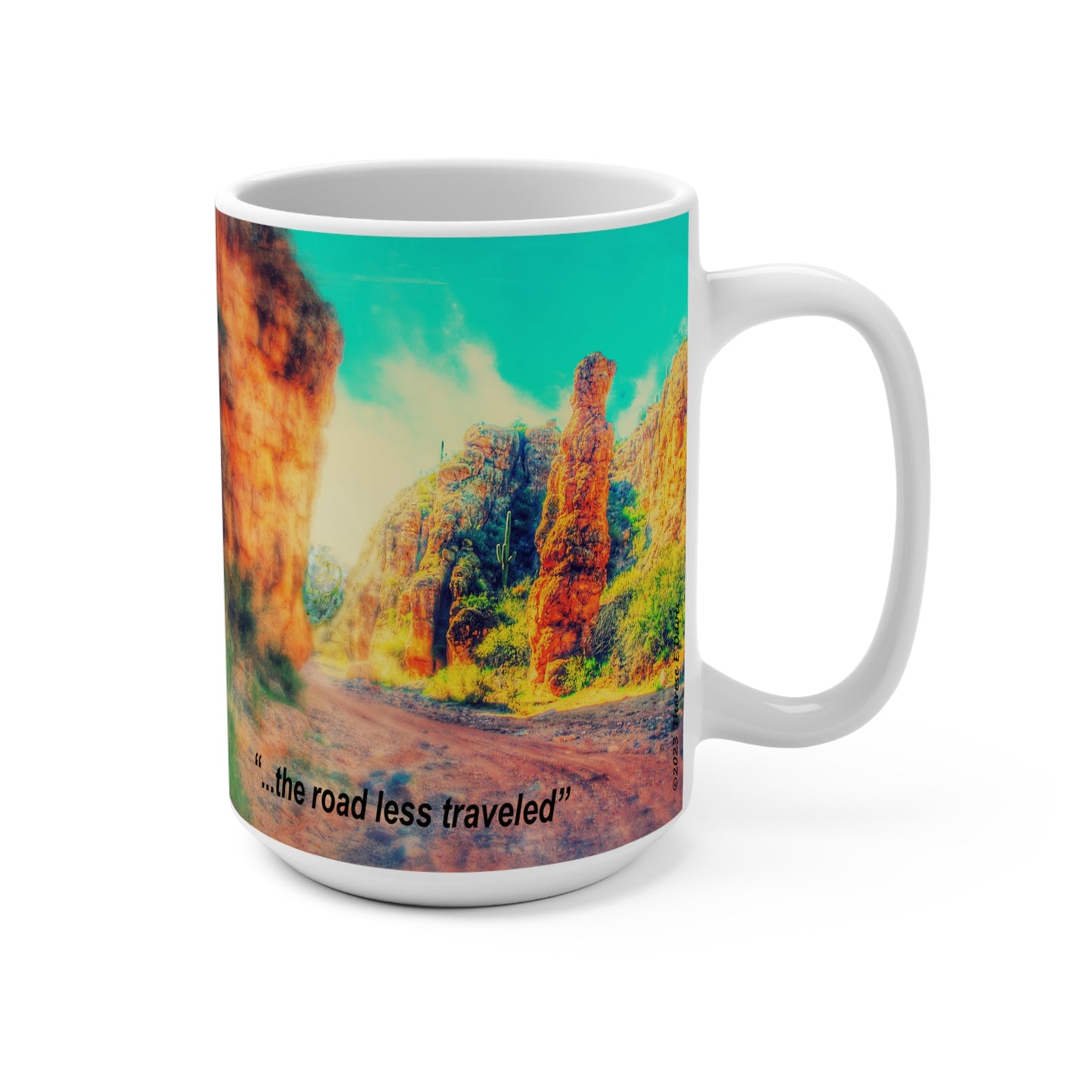 'AZ Backroads - The Roads Less Traveled' Artistic Mug -15 oz (MC-00110-02-15-SP-Wh)