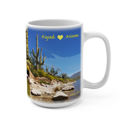 'Bartlett Lake - Kayak AZ' Artistic Mug - 15oz (MC-00135-02-15-SP-Wh)