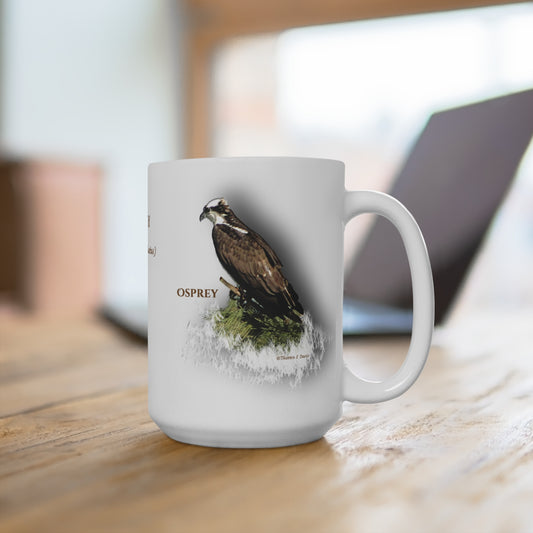 'Osprey - Bird's View' Artistic Mug - 15oz (MC-00139-01-15-SP-Wh)