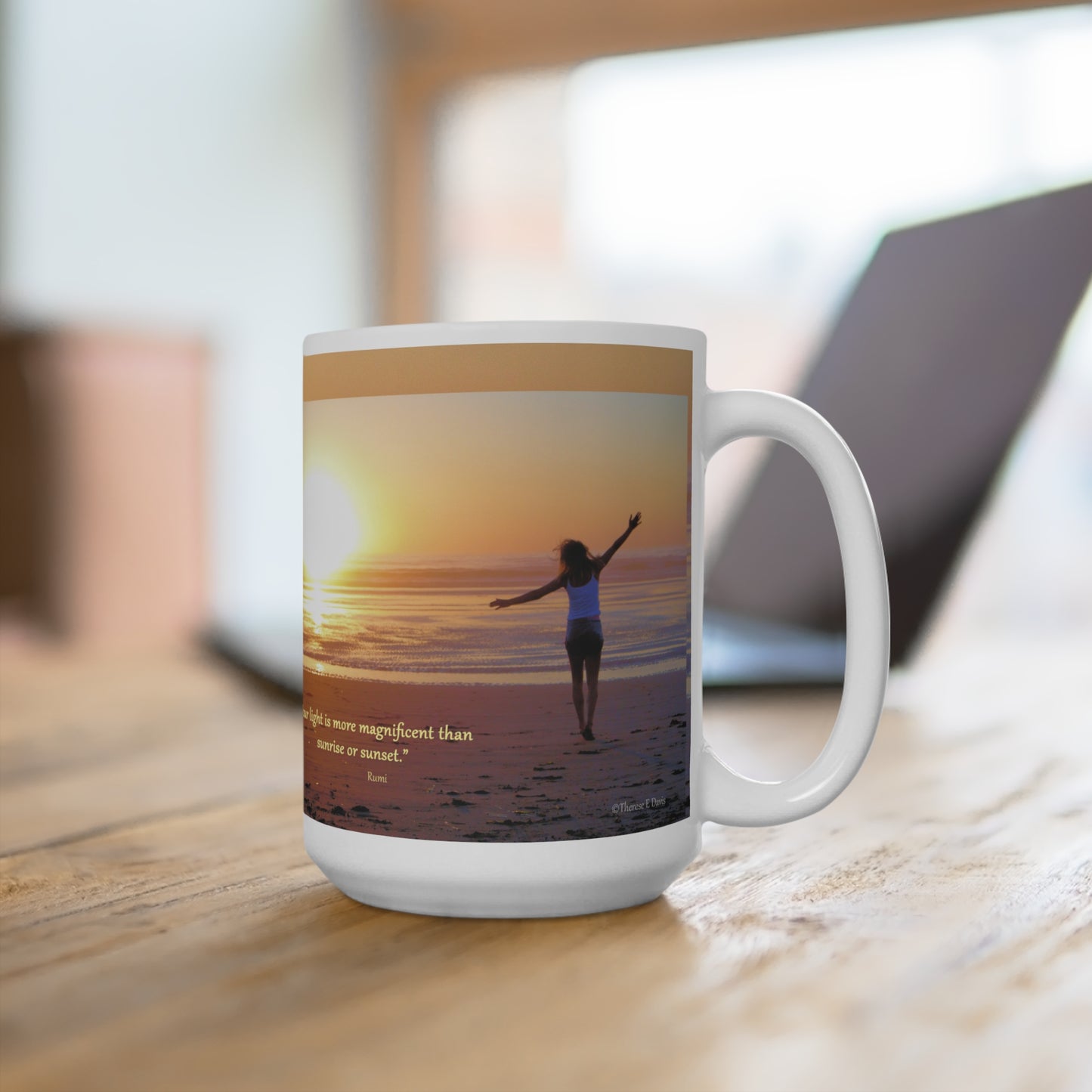 'Joelle Sunset - Your Light' Artistic Mug - 15oz (MC-00120-01-15-SP-Wh)