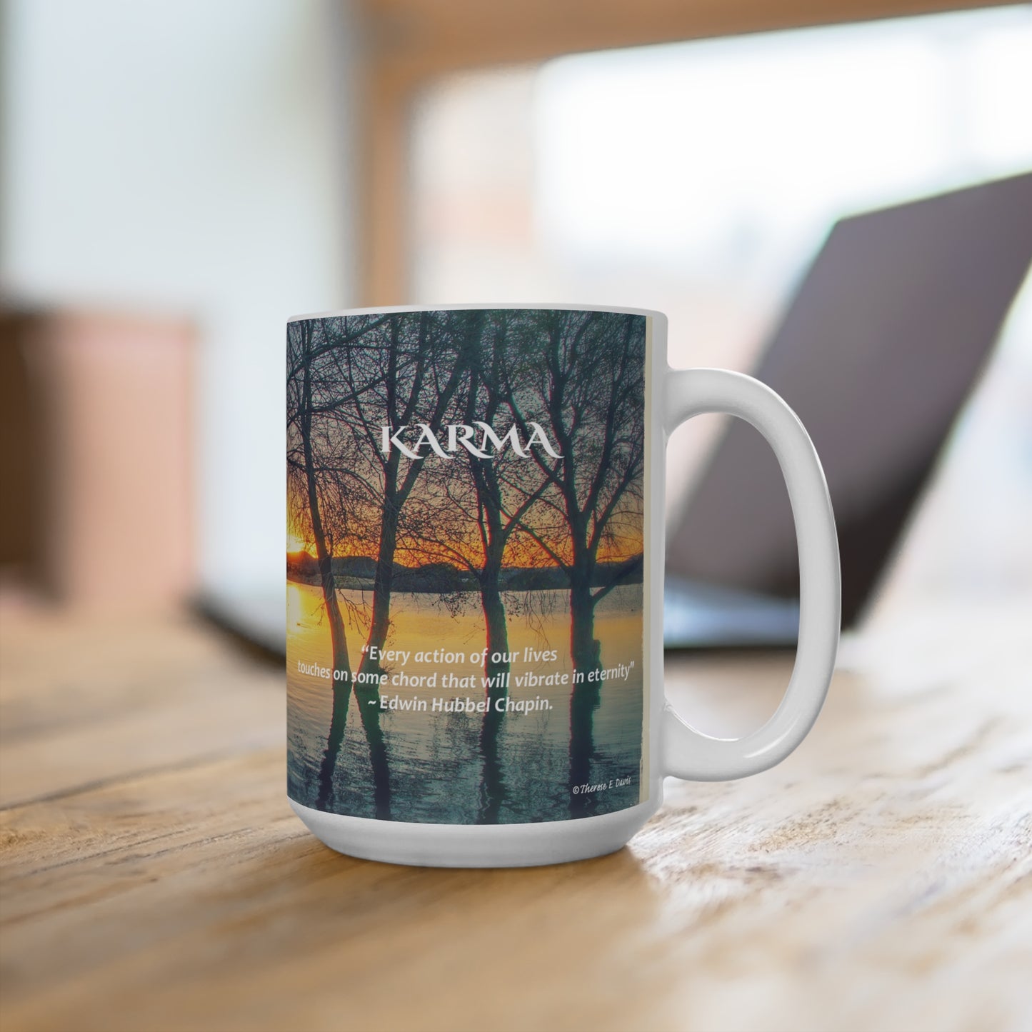 'Karma Reflections' Artistic Mug - 15oz (MC-00131-04-15-SP-Wh)