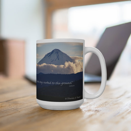 'Mt Adams - Touch the Sky' Artistic Mug - 15oz (MC-00121-03-15-SP-Wh)