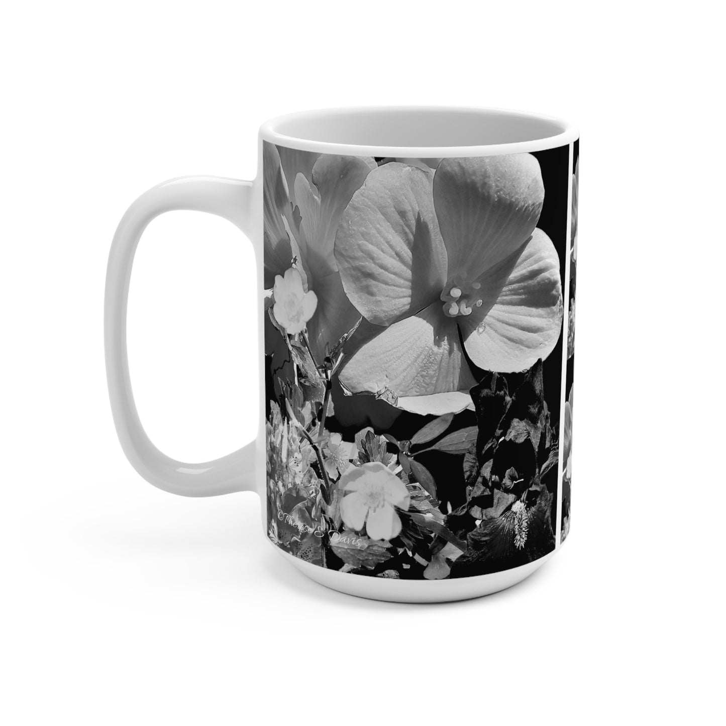 'Monochrome Botanica' Artistic Mug - 15oz (MC-00151-02-15-SP-Wh)