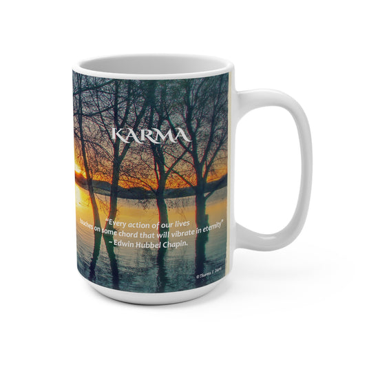 'Karma Reflections' Artistic Mug - 15oz (MC-00131-04-15-SP-Wh)