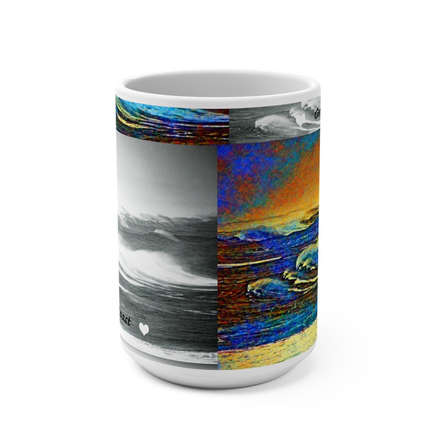 'Wild Waves - Oregon Coast' Artistic Mug - 15oz (MC-00129-04-15-SP-Wh)