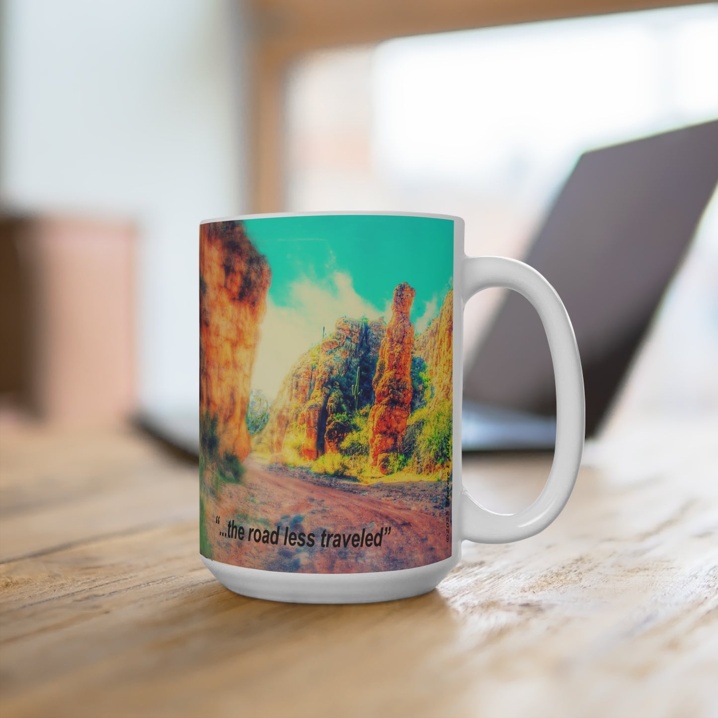 'AZ Backroads - The Roads Less Traveled' Artistic Mug -15 oz (MC-00110-02-15-SP-Wh)