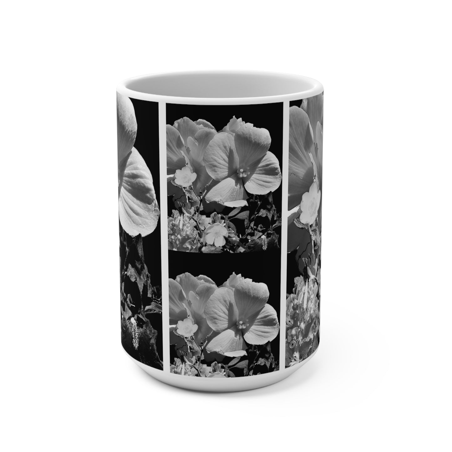 'Monochrome Botanica' Artistic Mug - 15oz (MC-00151-02-15-SP-Wh)