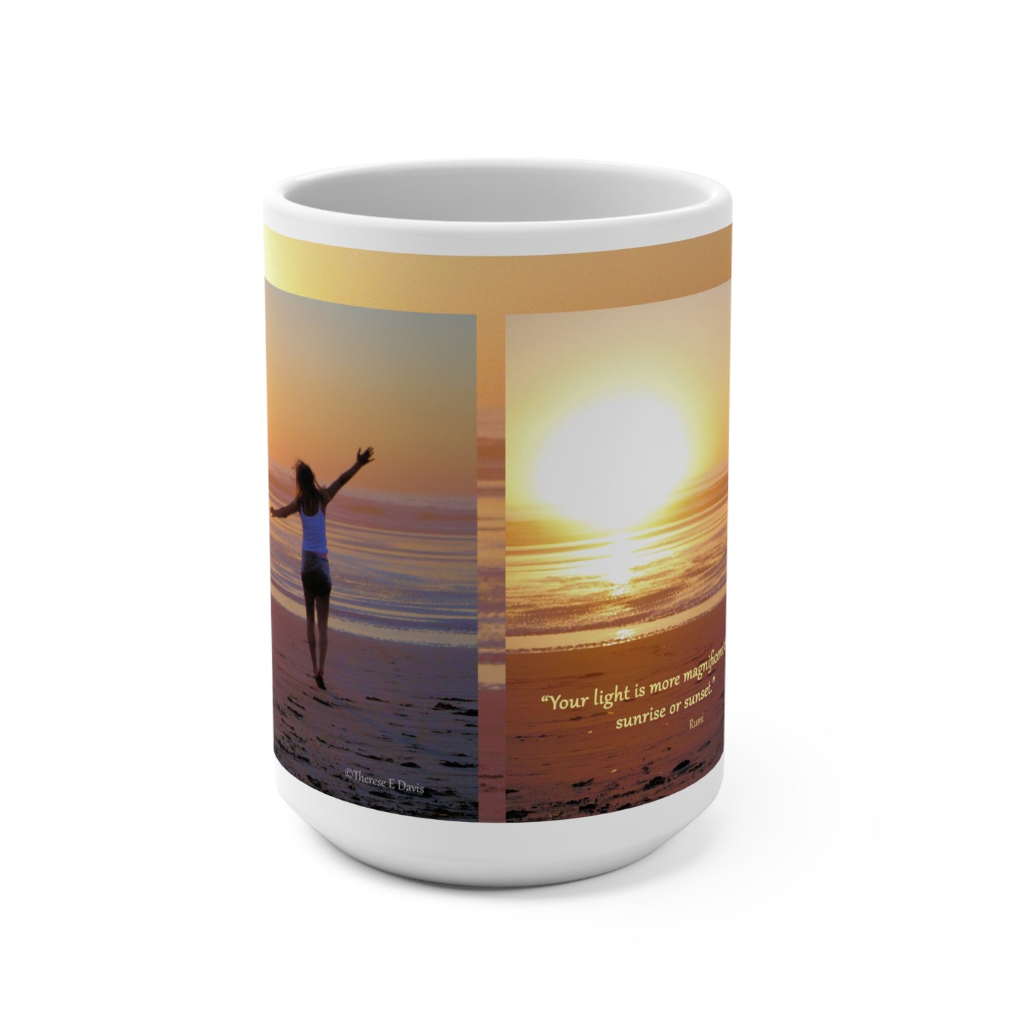 'Joelle Sunset - Your Light' Artistic Mug - 15oz (MC-00120-01-15-SP-Wh)