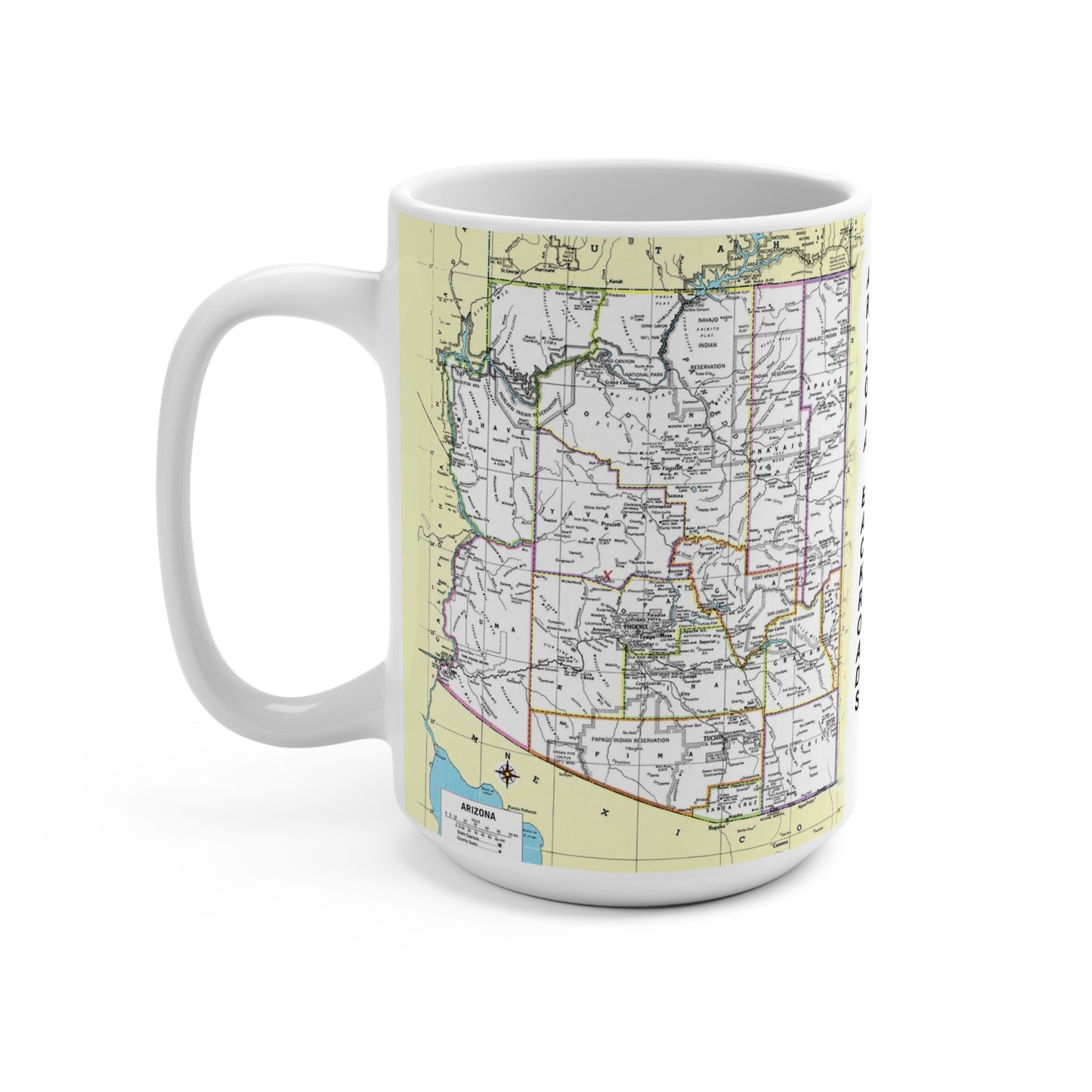 'AZ Backroads - The Roads Less Traveled' Artistic Mug -15 oz (MC-00110-02-15-SP-Wh)