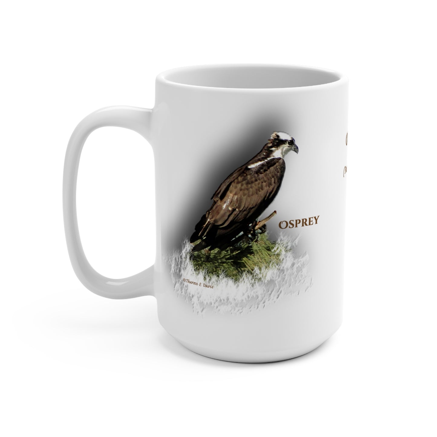 'Osprey - Bird's View' Artistic Mug - 15oz (MC-00139-01-15-SP-Wh)