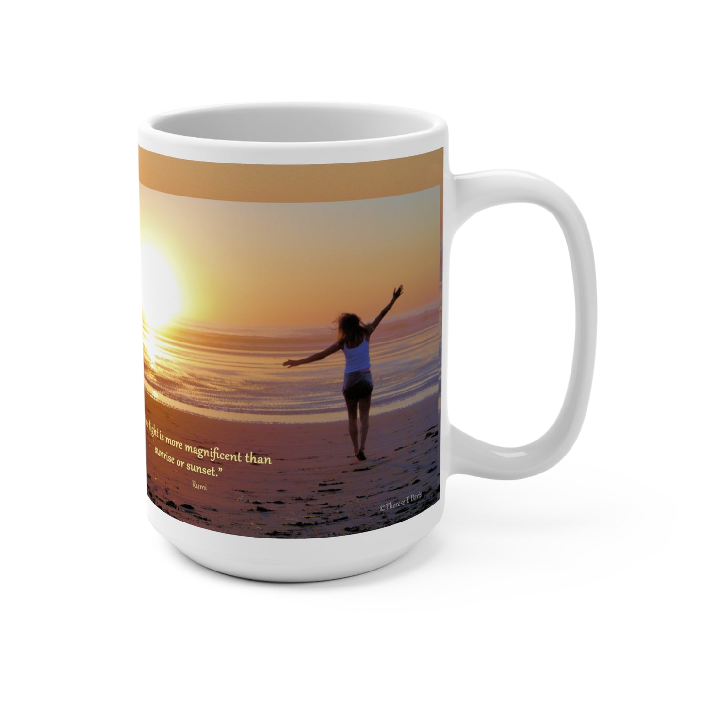 'Joelle Sunset - Your Light' Artistic Mug - 15oz (MC-00120-01-15-SP-Wh)