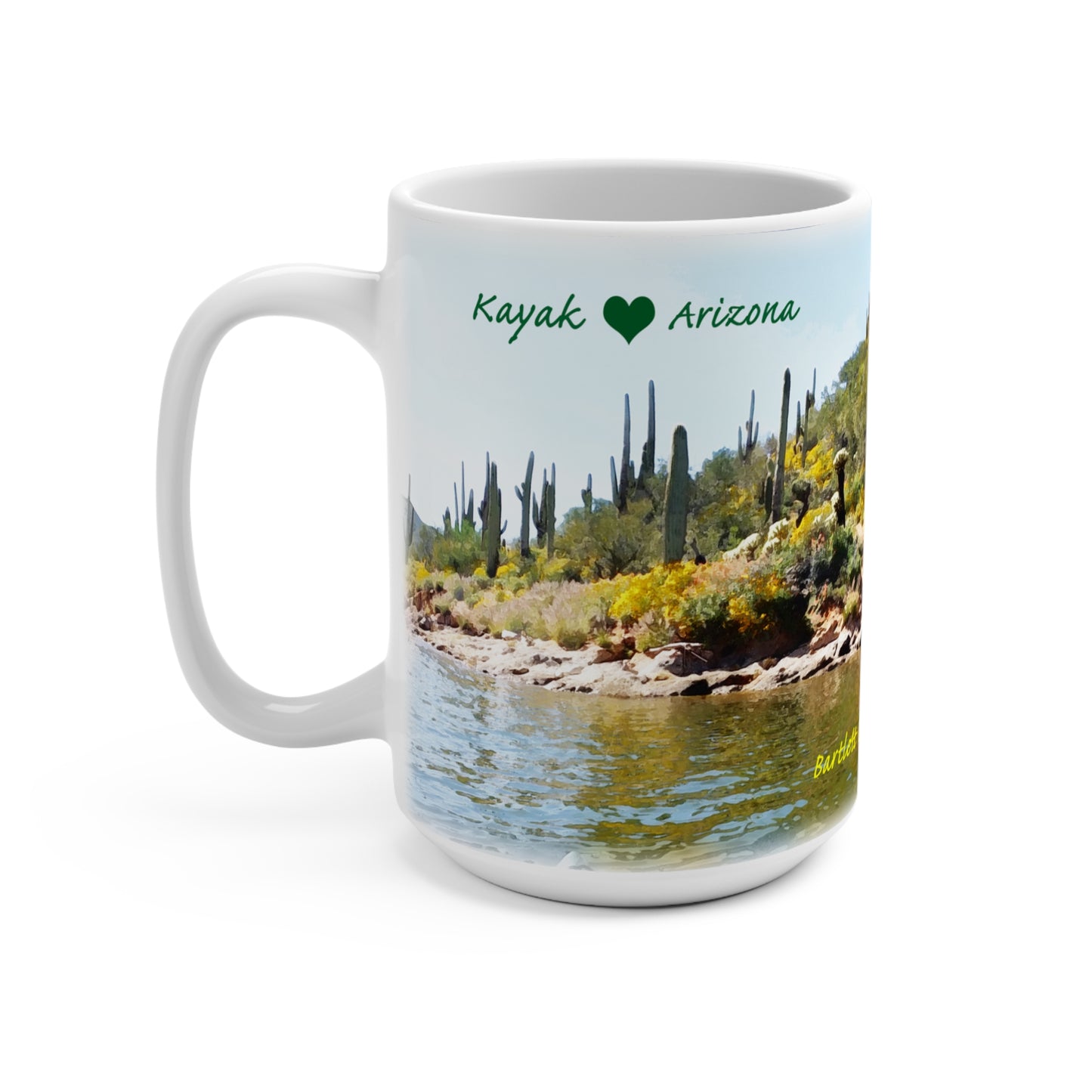 'Bartlett Lake - Kayak AZ' Artistic Mug - 15oz (MC-00135-02-15-SP-Wh)