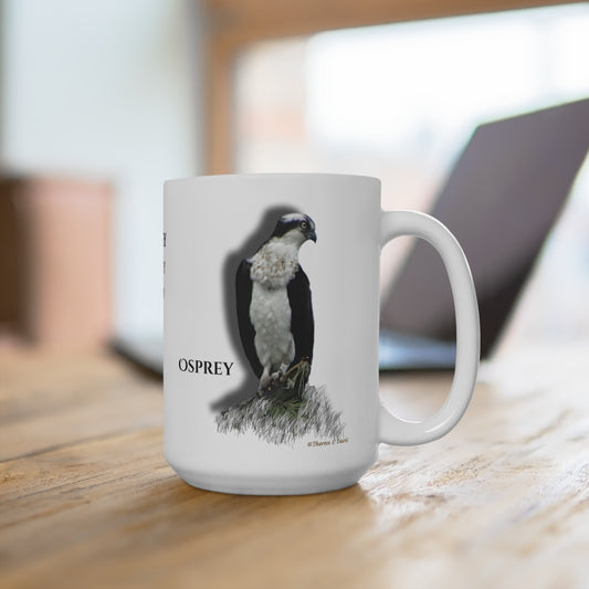 'Regal Osprey - Woodland Lk' Artistic Mug - 15oz (MC-00138-01-15-SP-Wh)