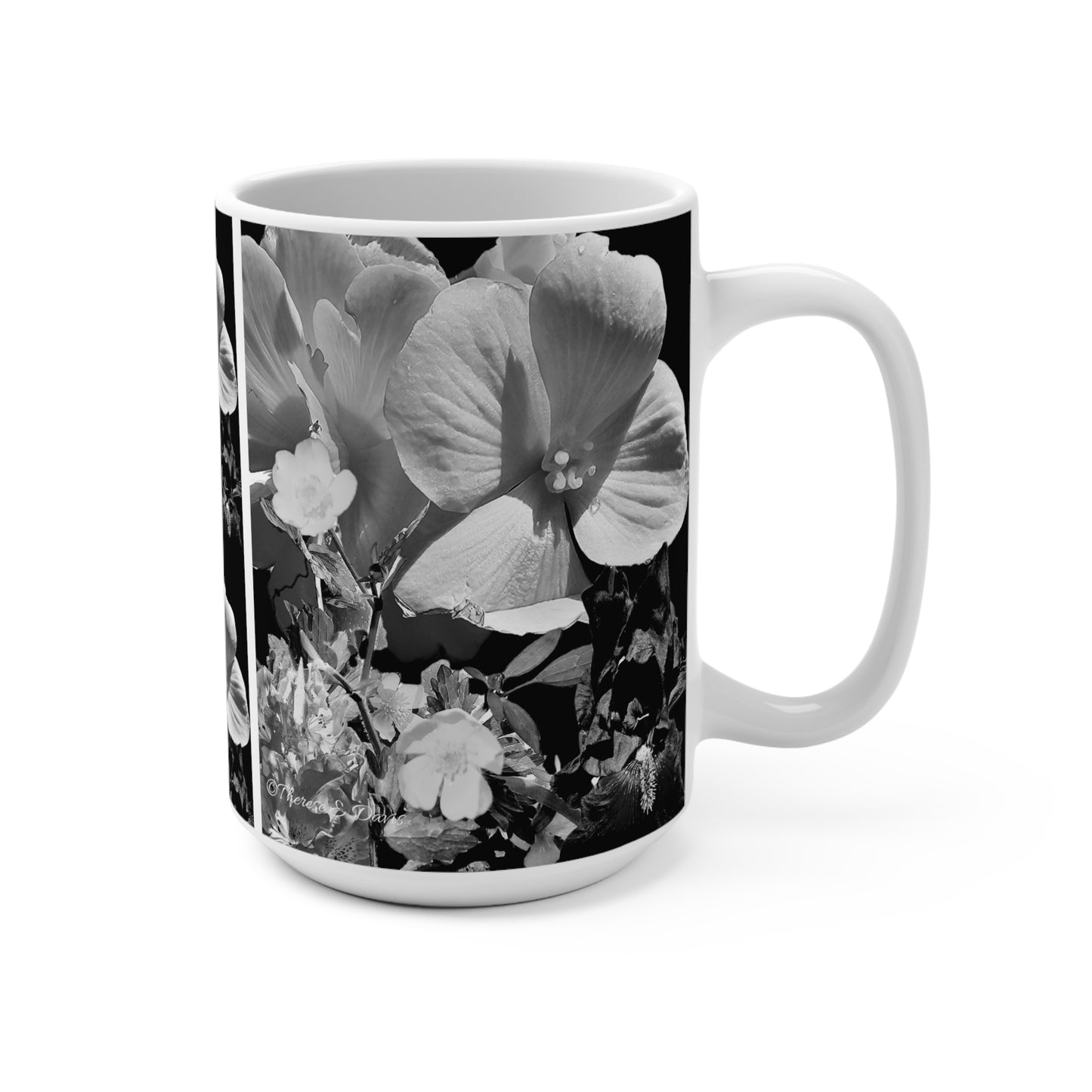 'Monochrome Botanica' Artistic Mug - 15oz (MC-00151-02-15-SP-Wh)