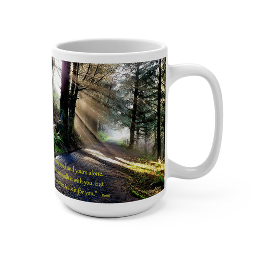 'Yaquina Head - Your Road' Artistic Mug - 15oz (MC-00124-01-15-SP-Wh)